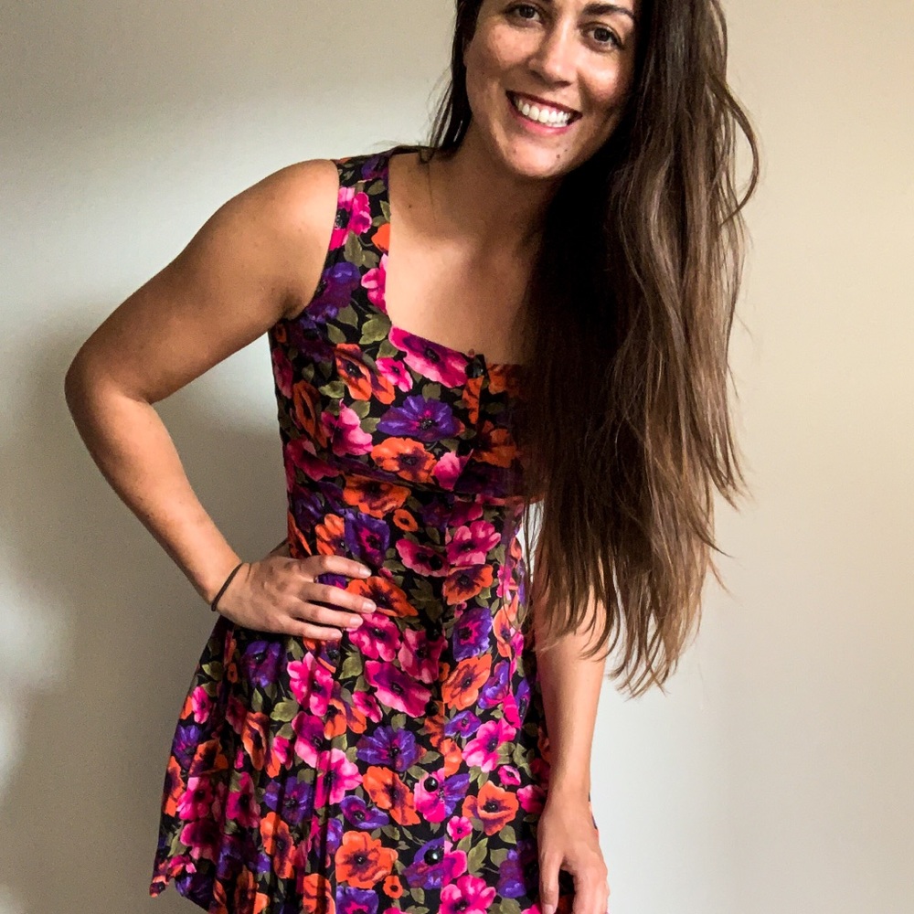 Pink & purple floral dress